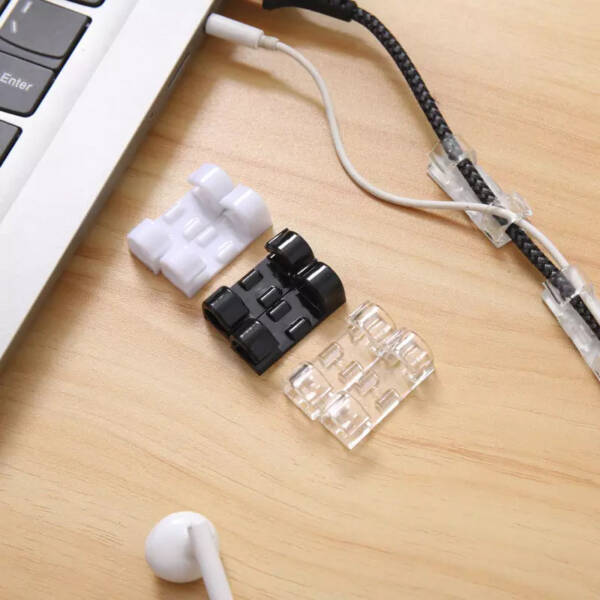 Self-Adhesive Wire Organizer Clips – 40 pcs