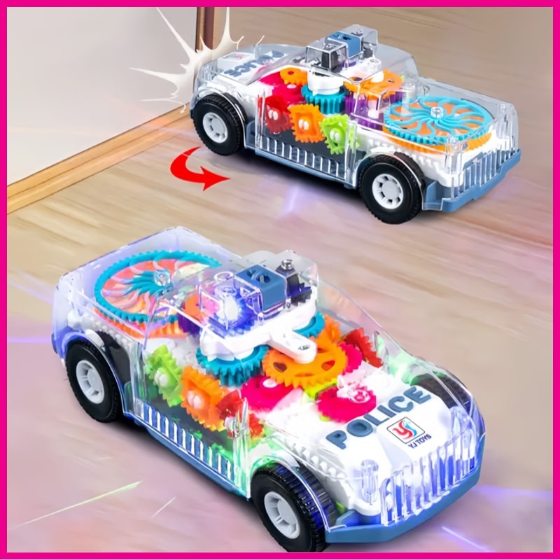 3D Lighting Gear Police Car for Kids